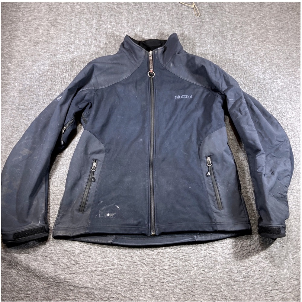 Marmot Windstopper Softshell Jacket Men Large Black Distressed Gorpcore Climbing